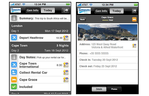 example itinerary app