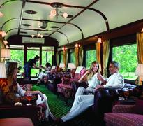 Relaxing in the observation car