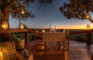 Private dinner with magical sunsets over the delta