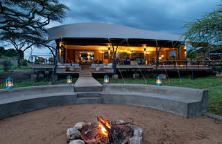 Main lounge with outside fire pit