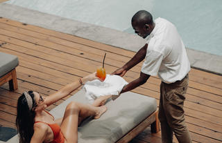 Enjoying Poolside Elegance