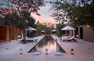Malewane Lodge - Sunsets at the spa pool