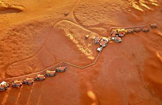 Aerial view with walkway