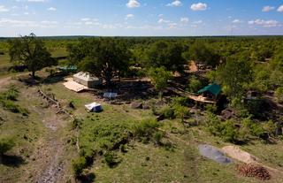 Aerial view of the camp