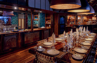 Indoor dining area and bar
