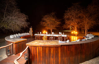 Evening outdoor dining and boma area