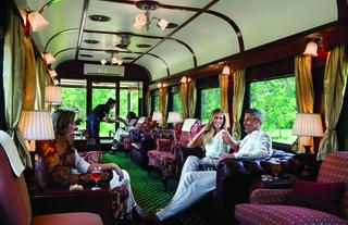 Relaxing in the observation car