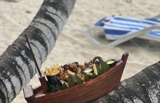 Sea food served Boat style