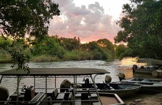 Tender Boats at Sunset