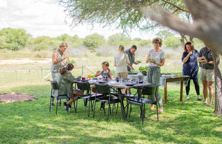 Family-style lunch at Explorers Camp