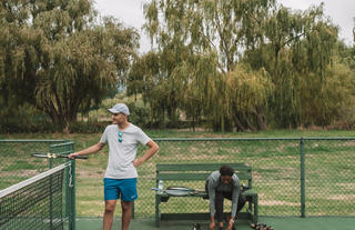 Tennis court and rugby field available
