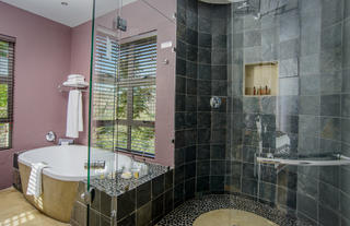Modern, open plan bathroom