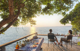 Rubondo Island Camp - Breakfast deck overlooking Lake Victoria