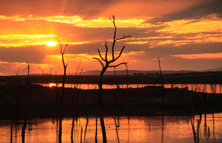 Sunset on Lake Kariba at Changa 