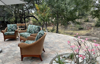 Pool Patio and Swing Bridge