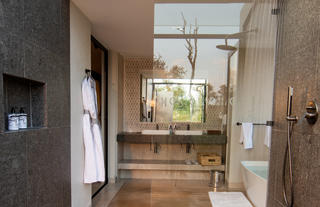 Indoor/Outdoor Shower and Bathroom