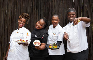 Chefs and kitchen team