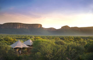 Luxury tent aerial view