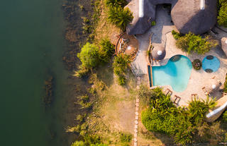 Aerial view of the pool