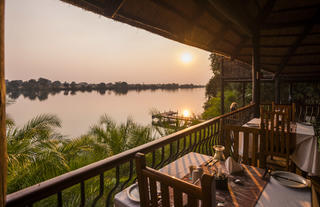 Dining area with river view