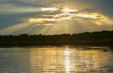 Okavango River in front of Rainbow River Lodge