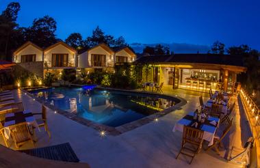 The Retreat Bar and Pool at Night