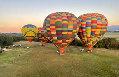 Balloons on launch site