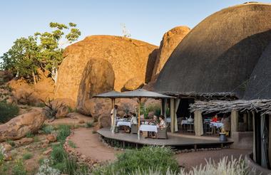 Mowani Mountain Camp's outdoor dining deck