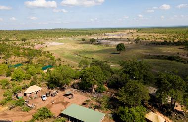 Aerial view of the camp