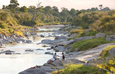 Rekero Camp - Sundowners by the river
