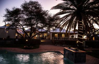 Dusk view of the main building