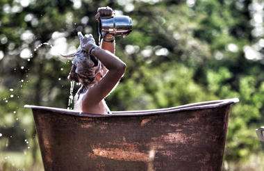 The outdoor bath