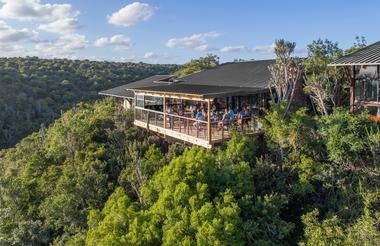 Aerial view of bar area