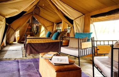 Comfortable and well appointed accommodation tents