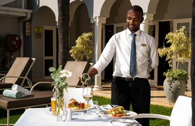 Pool courtyard service