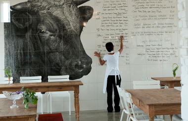 Babel Restaurant Menu on the Wall