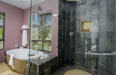 Modern, open plan bathroom