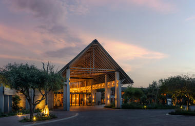 Hotel Entrance at Night