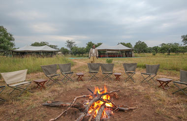 Serengeti North Wilderness Camp - Sundowner campfire