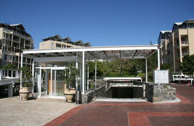 Entrance to the underground parking area