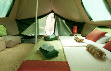 Inside of Bell tent