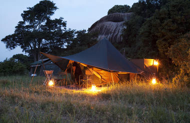 Bell Tent at night