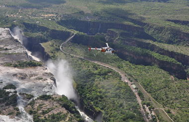 Heli flip over the Falls
