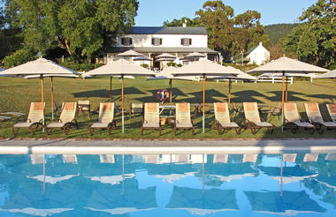 Belvidere House overlooks the sparkling pool