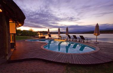 The pool at sunset
