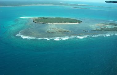 Aerial view of Mogundula Island 