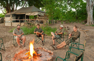 Relaxing around the campfire