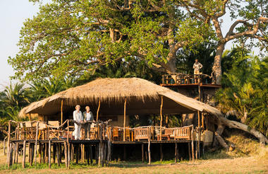 Frontal view of the boma under the Fig Tree.