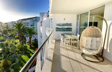Private balcony with outdoor seating