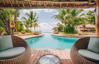 Bar + pool area